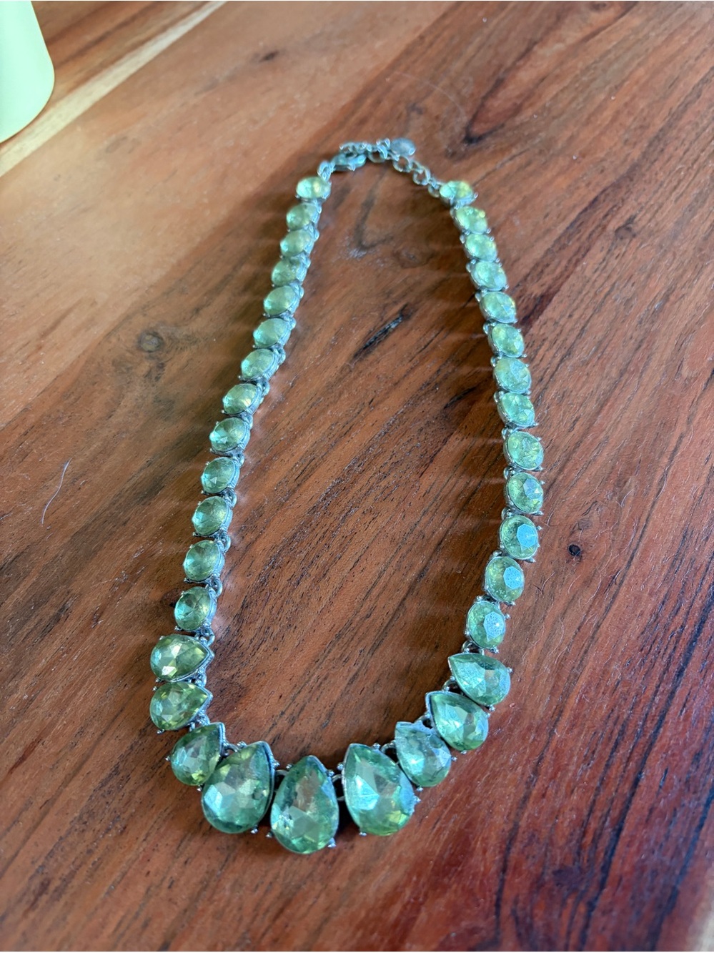 Celadon rhinestone necklace